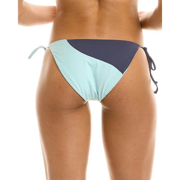 L*SPACE Dani Bottom Full Slate Pool Colorblock Tie Sides Stretch Medium NEW - Picture 2 of 6